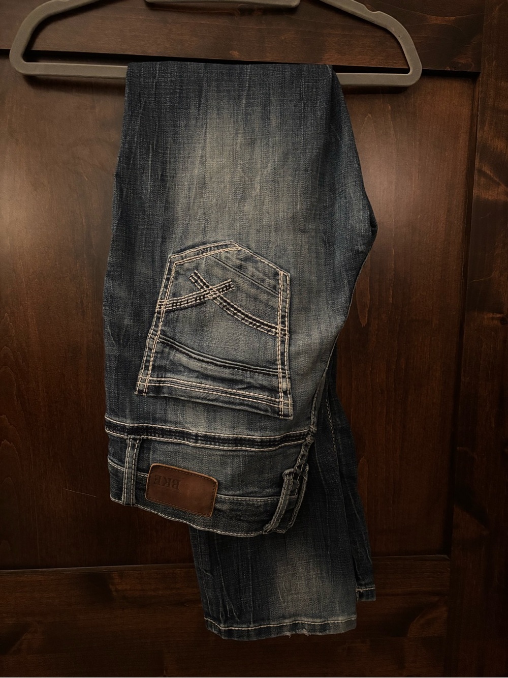 Men's BKE Dark Blue Distressed Jeans